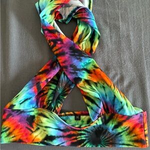 Vibrant Dubluv Tie-Dye Halter Top